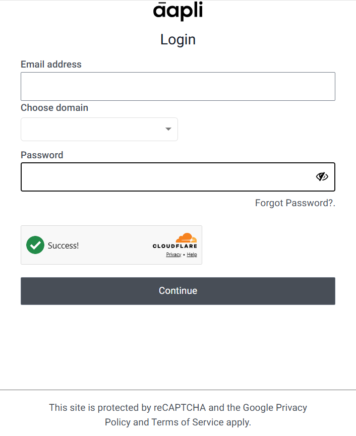Admin Login Screen