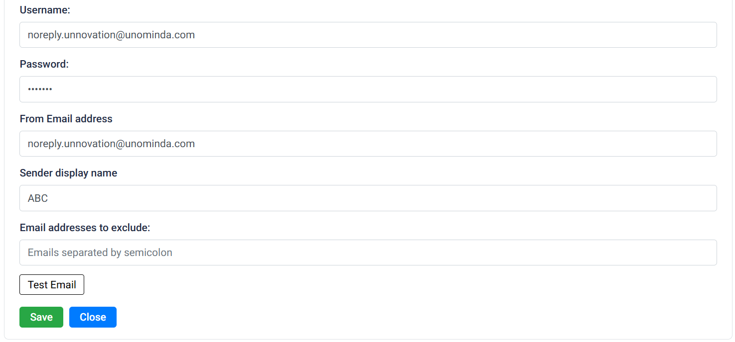 SMTP E-mail Settings